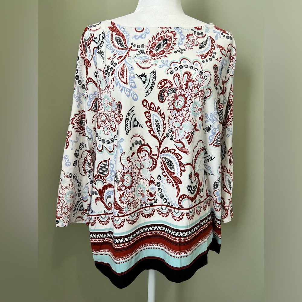 Ann Taylor multi color boat neck top size XL